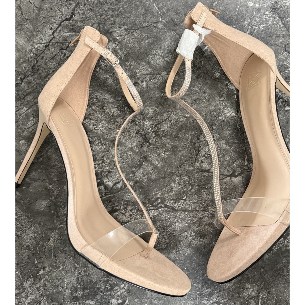 AAJ By Aminah Womens Aniya Lucite High Heel T Strap StilettoSandals Nude Size 10 - Picture 6 of 15